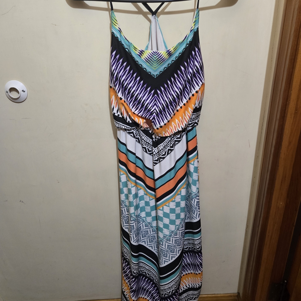 Colorful Chevron Maxi Dress